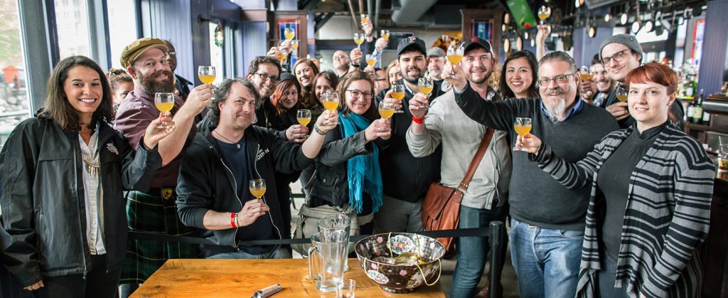 Team celebrating with a toast at the end of a fun and engaging mixology class. The event encouraged collaboration and creativity as participants crafted delicious cocktails together.